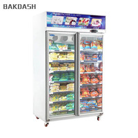 Ventilateur de porte en verre en alliage d'aluminium refroidissant le congélateur commercial vertical à basse température pour les aliments congelés de supermarché