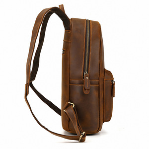Sac à bandoulière rétro pour femme en cuir de <span class=keywords><strong>cheval</strong></span> fou Mini sac à dos en cuir de vachette léger pour étudiant <span class=keywords><strong>Cartable</strong></span> polyvalent Sac décontracté - Product Image 2