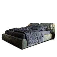 Lit en tissu nordique meubles de salon lit en tissu artisanal minimaliste italien lit double rembourré de luxe
