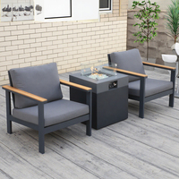 Table de foyer à gaz carrée en aluminium de 22 pouces