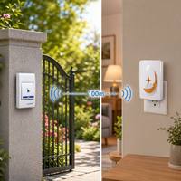 Timbre Inalámbrico de Alta Calidad con 32 Melodías, Función de Luz y Música, Timbre para Puerta de Casa, Apartamento, Exterior, Enchufe para Reino Unido, Estados Unidos y la Unión Europea, Funciona con Batería