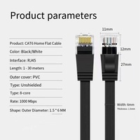 DENIXI Ventes directes d'usine Cordon de raccordement plat Câble de réseau de test de réussite Câble de communication CAT6 UTP 30M