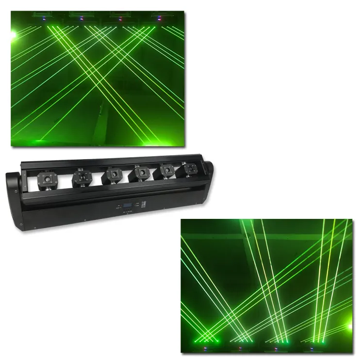Barre laser verte à tête mobile à 6 faisceaux pour les concerts et les spectacles sur scène
