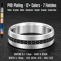 Bague personnalisée en carbure de tungstène 8 mm, incrustation en quartz fumé noir satiné argenté, alliance pour homme, vente en gros OEM ODM
