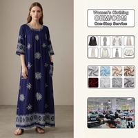 Nouvelle Robe Femme Grande Taille en Coton Ample à Col Rond et Motifs Floraux Amincissante Style Asie du Sud-Est 2026