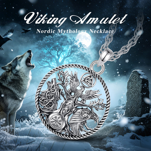 Merryshine Collier Amulette Religieuse en Cuivre Viking, Pendentif Arbre, <span class=keywords><strong>Mythologie</strong></span> <span class=keywords><strong>Nordique</strong></span>, Runes Celtiques, Bijoux - Product Image 6