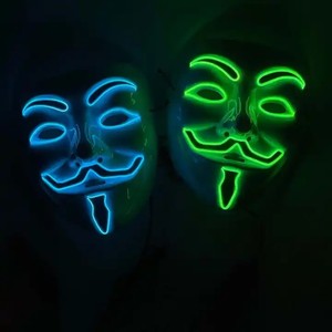 Máscara de Halloween de V de Venganza, de PVC Ligero y Ajustable, con LED, para Disfraces de Terror y Cosplay, con Diseño Transpirable - Product Image 2