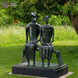 Grandes sculptures de jardin en métal coulé grandeur nature de haute qualité Statue de roi et de reine en bronze - Product Image 3