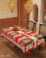 Nappe de table en polyester à motif floral sur mesure, élégante et protectrice pour le Ramadan, les mariages, les fêtes et les banquets, non tissée