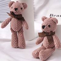 Porte-clés en peluche ours mignon en gros, pendentif de sac doux, logo personnalisé, jouet pour enfants, décoration, cadeau, porte-clés en peluche ours