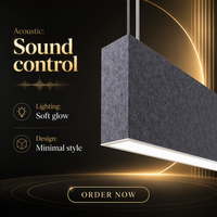 Abat-jour acoustique linéaire moderne en feutre PET, diffuseur suspendu pour plafond, réduction du bruit, pour bureau