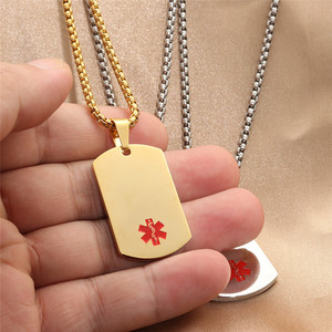 yunnique Stainless Steel Medical Sign Pendant Necklace For Men Geometric Design Titanium Steel First Aid Charm 280651 - Product Image 2