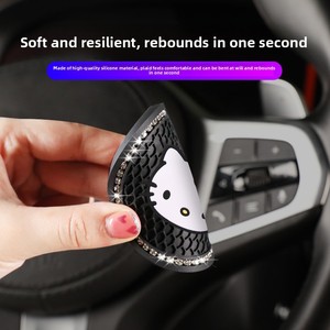 Cute Cartoon Cat <strong>Car</strong> Cup Holder Coaster, Bling Rhinestone Non-Slip Silicone Pad, Multi-Color <strong>Car</strong> Interior <strong>Accessory</strong> - Product Image 4
