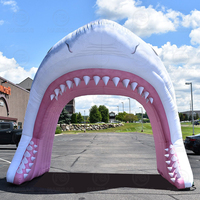 Arche gonflable de tente d'entrée d'arche de tunnel de bouche de requin pour la décoration d'entrée de thème d'océan de partie d'événements d'étape d'halloween