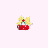 Badges et patchs brodés personnalisés à motif cerise, tissés, entièrement brodés, thermocollants pour chapeaux et vêtements – Vente chaude