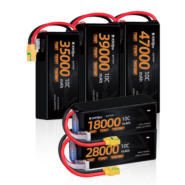 KKLIPO LiPo Drone Battery Global Exporter, Large Quantity High Performance UAV Battery Supplier, Drone Battery 3.7v 14s 18000mah