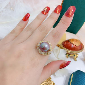 Support vide en argent S925 pour accessoire de bague, tendance, avec incrustation de perle ronde de 9-10 mm, pour cache-cernes et ornements 10041 - Product Image 3