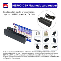 Lector de Tarjetas de Datos Portátil FUWEI Mini 123 Tracks, USB/RS485/RS232/TTL, Instalación Externa Magnética, MSR90, Compatible con Windows, ABS