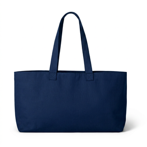 Custom logo <b>Large</b> capacity heavy duty Navy Blue <b>Canvas</b> Shopping <b>Tote</b> <b>Bag</b> With Long Handles For Daily Use - Product Image 4