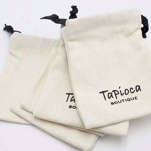 High Quality Customized <b>Drawstring</b> <b>Pouches</b> Eco-Friendly Jewelry Gift <b>Pouch</b> 100% Organic Cotton <b>Drawstring</b> Bag With Black Ribbon - Product Image 6