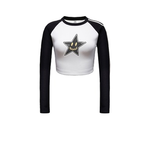 Pull-over simple de yoga sport personnalisé en gros T-shirt court à manches longues <span class=keywords><strong>d</strong></span>écontracté pour femmes - Product Image 3