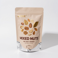 Sachet d'emballage personnalisé imprimé, refermable, de qualité alimentaire, recyclable, à fond plat, pour noix, snacks, fruits secs, lait et gelée