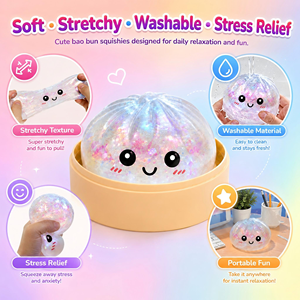 Juguete Antiestrés en Forma de Bollo al Vapor, Material PU, Taba Mochi, Juguete Sensorial para Apretar, Creativo y Divertido, Venta al Por Mayor - Product Image 5