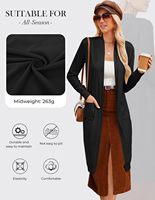 Cardigan long en tricot à boutons sur le devant, polyvalent et tendance pour femmes (personnalisable)