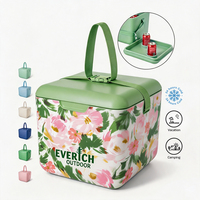 Glacière portable en mousse EVA, boîte isotherme étanche 24h avec porte-gobelet, transport à la main et à l'épaule pour le camping, les pique-niques et les voyages en extérieur