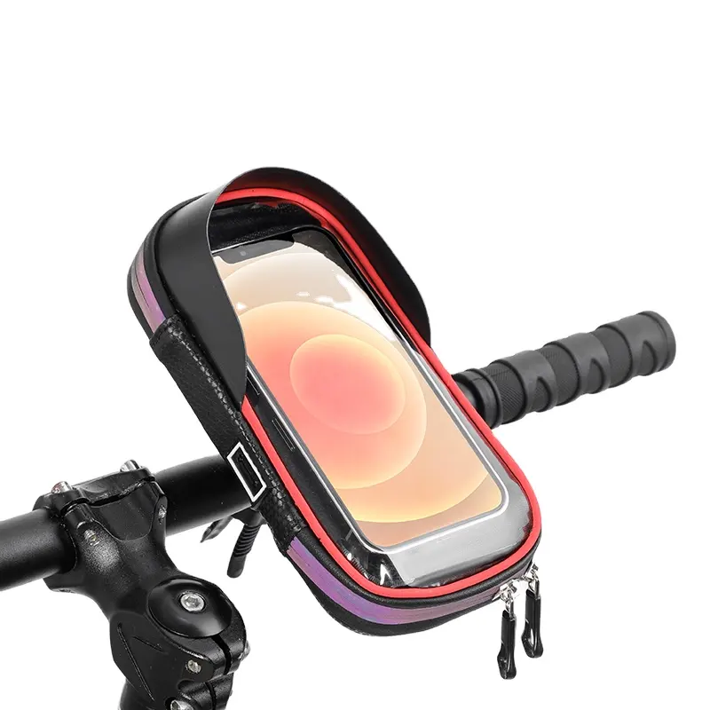 Pemegang Ponsel Sepeda Motor Anti Air, Kantung Ponsel Layar Sentuh 6.5 Inci untuk iPhone 12Pro Samsung