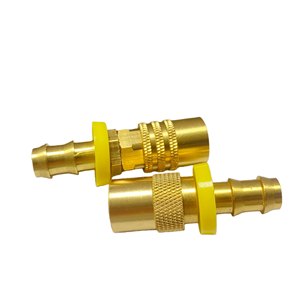 Konektor Selang Lurus Kuningan Betina dengan Pengunci Dorong, Aliran Terbuka, Sambungan Cepat untuk Injeksi - Product Image 2