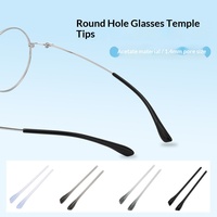 Embouts de branches de lunettes en acétate à trou rond, taille de trou de 1,4 mm, antidérapants, flexibles, multicolores, pour lunettes à monture fine en métal