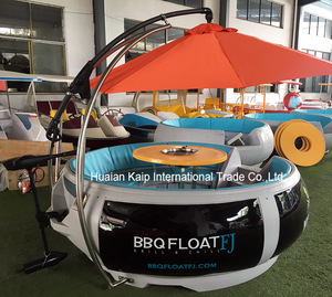<span class=keywords><strong>Restaurante</strong></span> Flotante en Forma de Barco con Luces LED y Sombrilla, Barco Tipo Donut con Motor de Gasolina para 10 Personas - Product Image 2