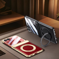 Étui de téléphone pliable Z Flip 8 en similicuir avec placage antichoc, design sportif, support rotatif à 360° pour Z Flip