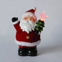Céramique Agitant Décorations De Noël Chiffres Bonhomme De Neige En Céramique LED En Céramique Éclairé Offre Spéciale Noël Ornement De Sapin De Noël Rouge Sol