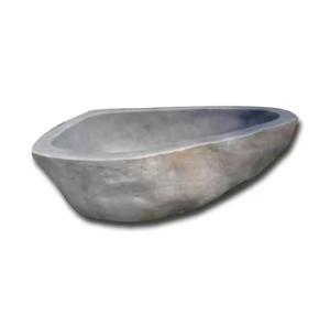Bañera Ovalada Tradicional para Exterior con Masaje de Aire, Piedra Natural de Río, Gris Oscuro, Tamaño Personalizado, Drenaje Central, Uso en Villas, Segura, de Madera, OEM - Product Image 3