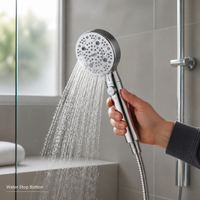 Ensemble de pommeau de douche multifonction en plastique ABS finition chromée avec interrupteur marche/arrêt, pulvérisateur intégré, design moderne pour salle de bain