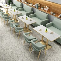 Moderne Sitzgruppen mit Sofa für Restaurant-Einrichtung, Fast-Food-Lokale und Cafés, Restaurant-Sofa mit Stühlen und Tisch