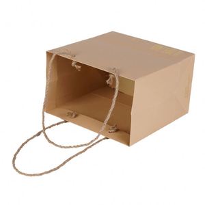 Sacs en papier kraft personnalisés de qualité supérieure avec estampage à chaud, emballage cadeau de luxe écologique, personnalisation du logo et de la taille - Product Image 2