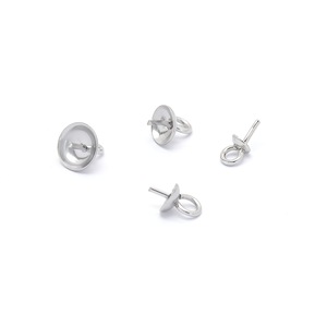 Support de perle en acier inoxydable, pendentif bol rond avec œillet soudé pour la fabrication de bijoux DIY - Product Image 3