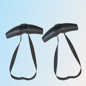 Poignée de traction Fitness Horn Handle pour tractions et tirages hauts, en TPR, unisexe, accessoire de musculation, noir, paire - Product Image 1
