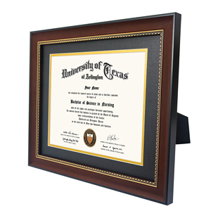 Mondon 11x14in Marco de Certificado de graduación negro dorado Marcos de diploma con doble mate - Product Image 2