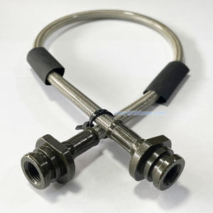 <span class=keywords><strong>Tuyau</strong></span> <span class=keywords><strong>de</strong></span> <span class=keywords><strong>frein</strong></span> flexible en Ptfe tressé en acier inoxydable 3an An-3 et acier avec raccords <span class=keywords><strong>de</strong></span> placage vert <span class=keywords><strong>olive</strong></span> - Product Image 1