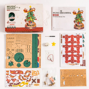 Robotime Rolife Juego <span class=keywords><strong>de</strong></span> Regalos <span class=keywords><strong>de</strong></span> Navidad Rompecabezas <span class=keywords><strong>de</strong></span> Madera 3D AMS01 Árbol <span class=keywords><strong>de</strong></span> Melodía <span class=keywords><strong>de</strong></span> Navidad Caja <span class=keywords><strong>de</strong></span> Música DIY <span class=keywords><strong>Casa</strong></span> en Miniatura - Product Image 5
