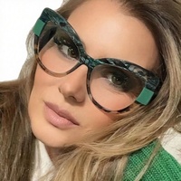 Montures de lunettes optiques colorées TR90 tendance 2026 avec logo personnalisé, forme œil de chat, anti-lumière bleue pour femmes