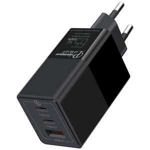 Cargador Rápido GaN de Pared para la UE, 65W, USB-C y USB-A, 3 Puertos, con PD/PPS para <span class=keywords><strong>Apple</strong></span> iPhone, MacBook Pro/XPS/17 Pro <span class=keywords><strong>Max</strong></span>/16/15/S26 Ultra - Product Image 1