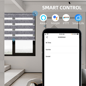 Deyi-cortinas eléctricas inteligentes para decoración del hogar, <span class=keywords><strong>doble</strong></span> capa, transparentes y a rayas, <span class=keywords><strong>con</strong></span> filtro de luz, motorizadas, cebra - Product Image 5