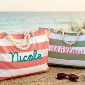 Sacs fourre-tout en toile pour femmes, personnalisables, modernes, de grande capacité, avec fermeture éclair, pour les voyages et le shopping - Product Image 3