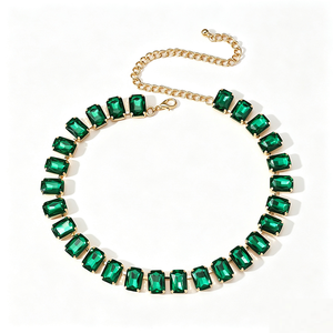 Perhiasan Fashion Grosir Kalung Kristal Geometris Persegi yang Mewah untuk Pesta Pernikahan dan Pengantin - Product Image 6