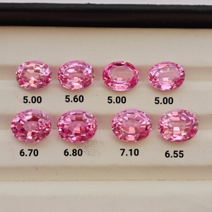 พลอยแซฟไฟร์สีชมพูทรงรีเพาะเลี้ยงในห้องปฏิบัติการ คุณภาพพรีเมียม สำหรับทำเครื่องประดับ งานฝีมือสำหรับเครื่องประดับชั้นดี - Product Image 6